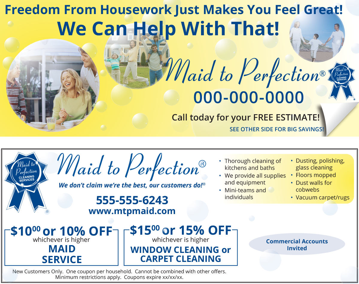 Maid to Perfection® template Valpak ad